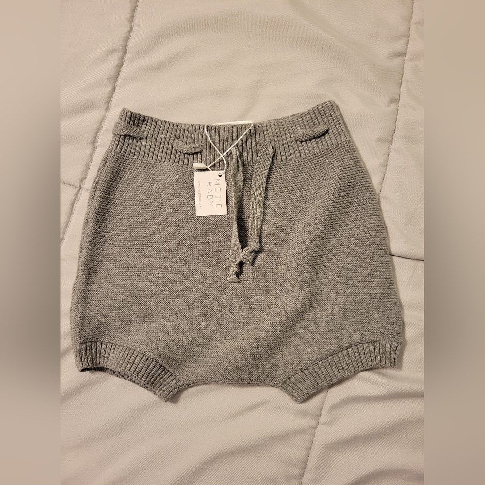 NWT Mebie Baby Knit Shorts 18 Months Gray